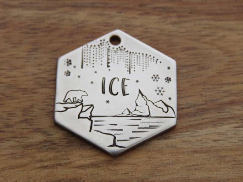 Dog Tag Mountain Dog Name Tag Dog Tag Polar Bear Custom Dog Tag Ocean Dog Tag Pet Tag Tags for Dogs Dog Tag Personalized Dog Tag