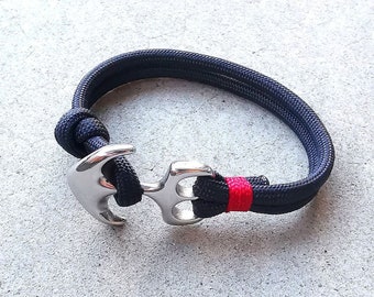 Anker Seil Armband, Sailor Paracord Armband, Strand Surfer Nautik Armband, Männer Frauen Unisex, Geschenk für Männer Mann Vater Freund