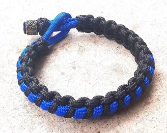 Thin Blue Line Police Law Enforcement Paracord Bracelet LEO