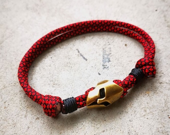 Spartan Paracord Adjustable Bracelet | Warrior Helmet Bracelet | Gladiator Bracelet | Mens Bracelet