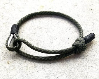 Adjustable climbing rope bracelet, customized paracord carabiner bracelet, adventure surfing waterproof bracelet, men women bracelet