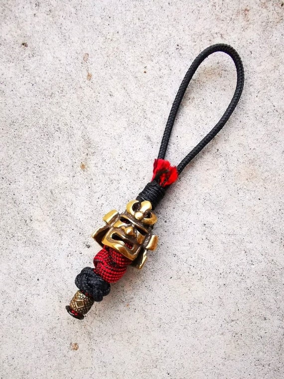 アクセサリー SAMURAI JPN. Samurai Helmet Keychain - Edc Paracord Lanyard Key Fob - Japanese