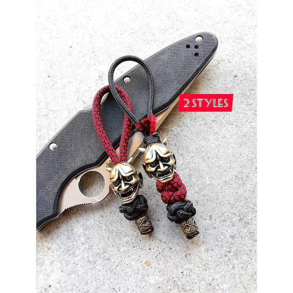 Japanese Oni Hannya Mask Keychain Paracord Knife & Key Etsy Canada