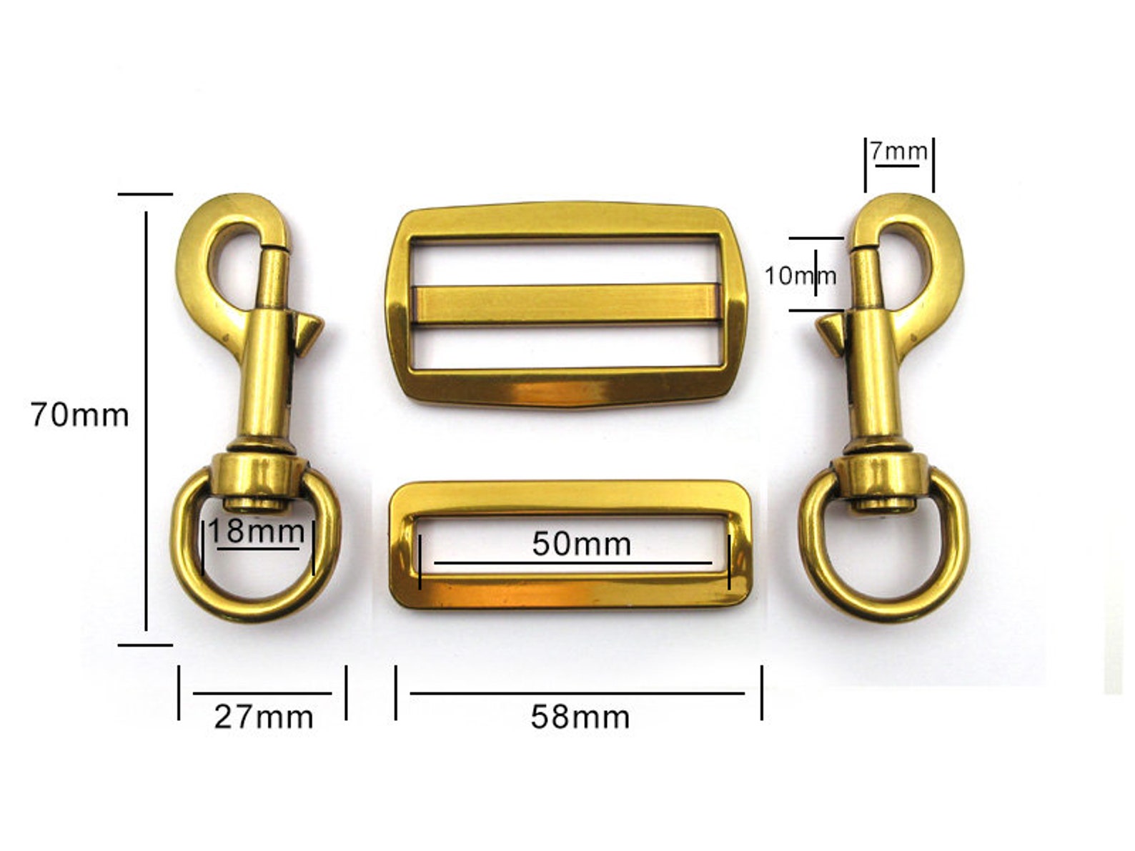 Adjustable shoulder strap Clips Gold or Nickel Swiveling Etsy