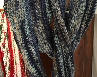 Blue infinity scarf