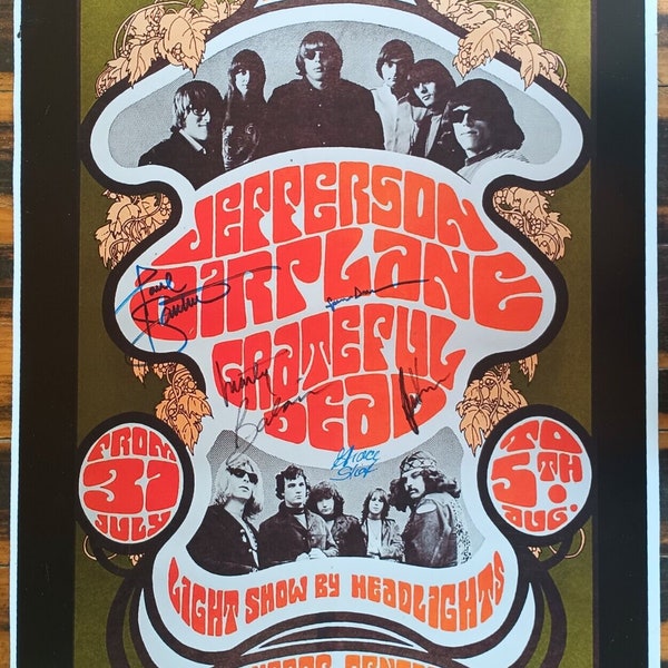 1967 Jefferson Airplane Grateful Dead Concert Poster Reproduction