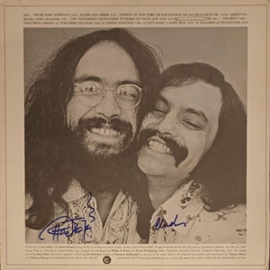 CHEECH and TOMMY CHONG SIGNED AUTOGRAPH 11x17 cardstock art poster ITP of  PSA #C