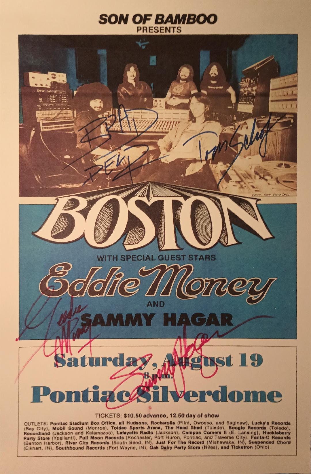 1978 Boston Concert Poster REPRODUCTION Was Originally Autographed by