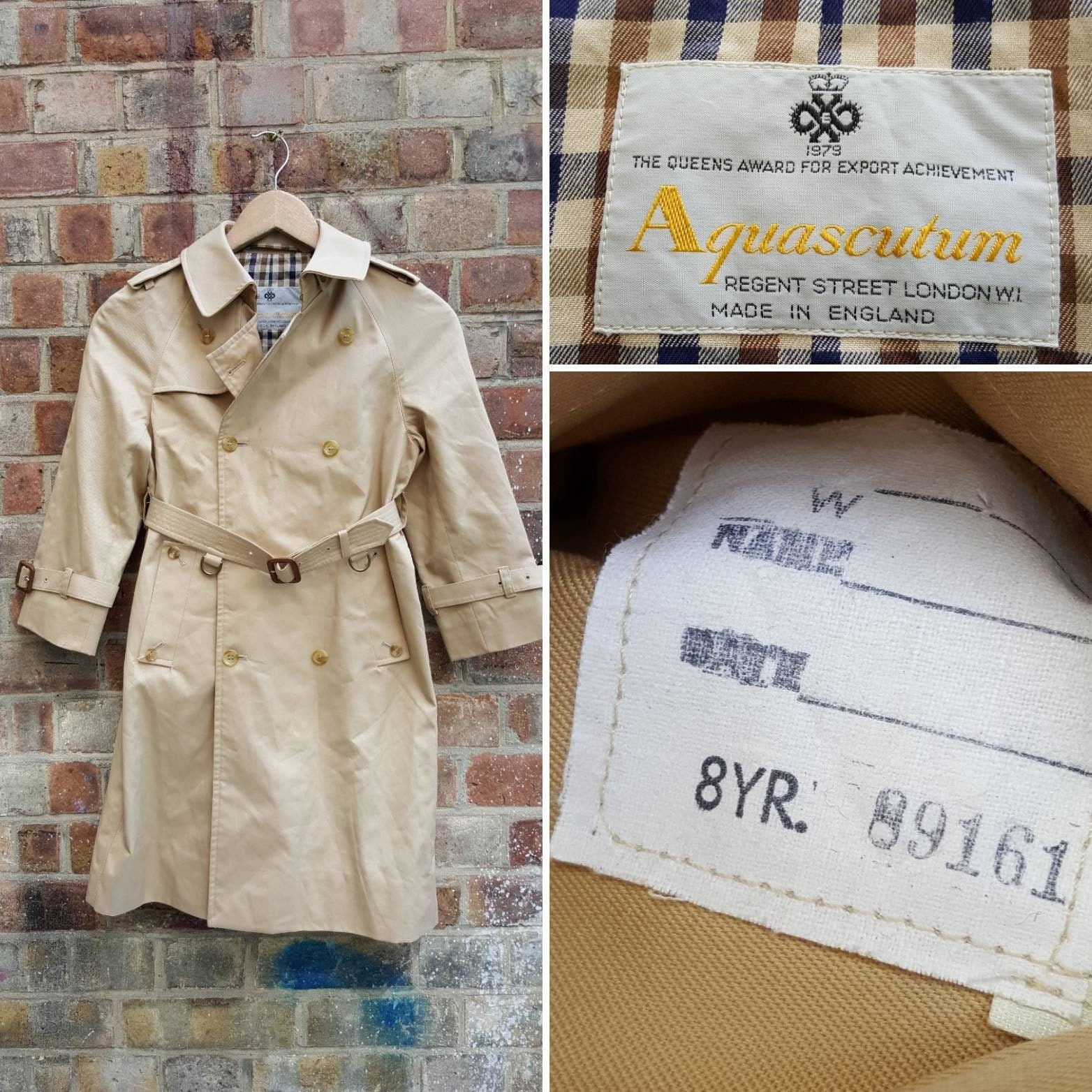Vintage Childs Aquascutum gabardina hecha en Inglaterra edad 8 | Etsy España