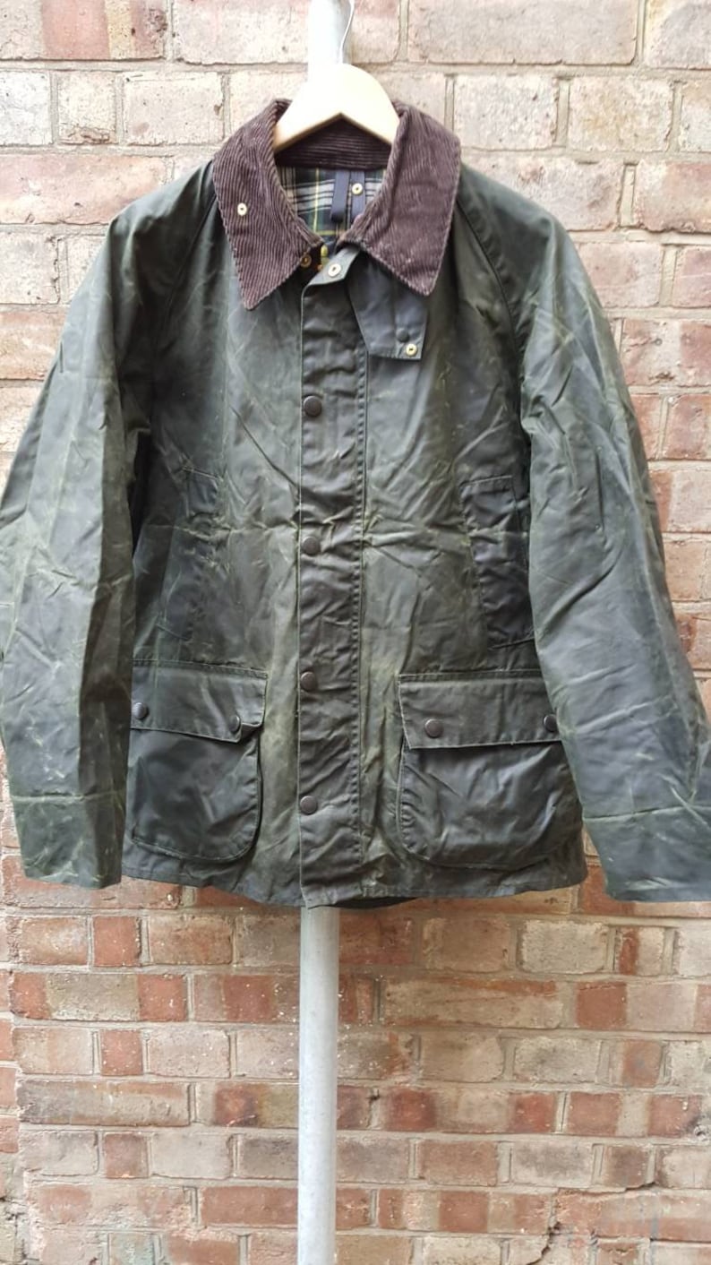 Vintage 1980s 1990s Barbour Bedale wax cotton jacket green | Etsy