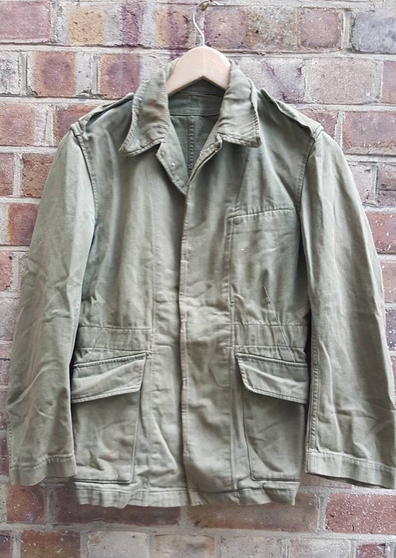 ジャケット・アウター 1960s Authentic British military jacket Vintage 40s WW2 British Military Cropped Denim Jacket Blouse