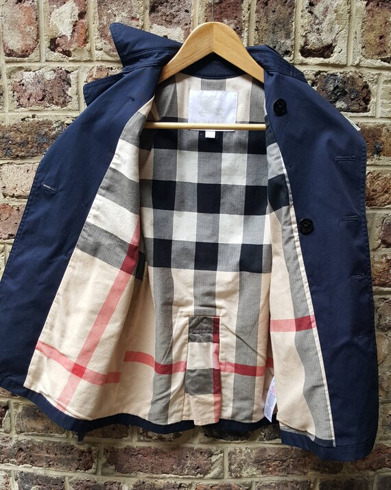 Child's Burberry trench coat navy blue belted age