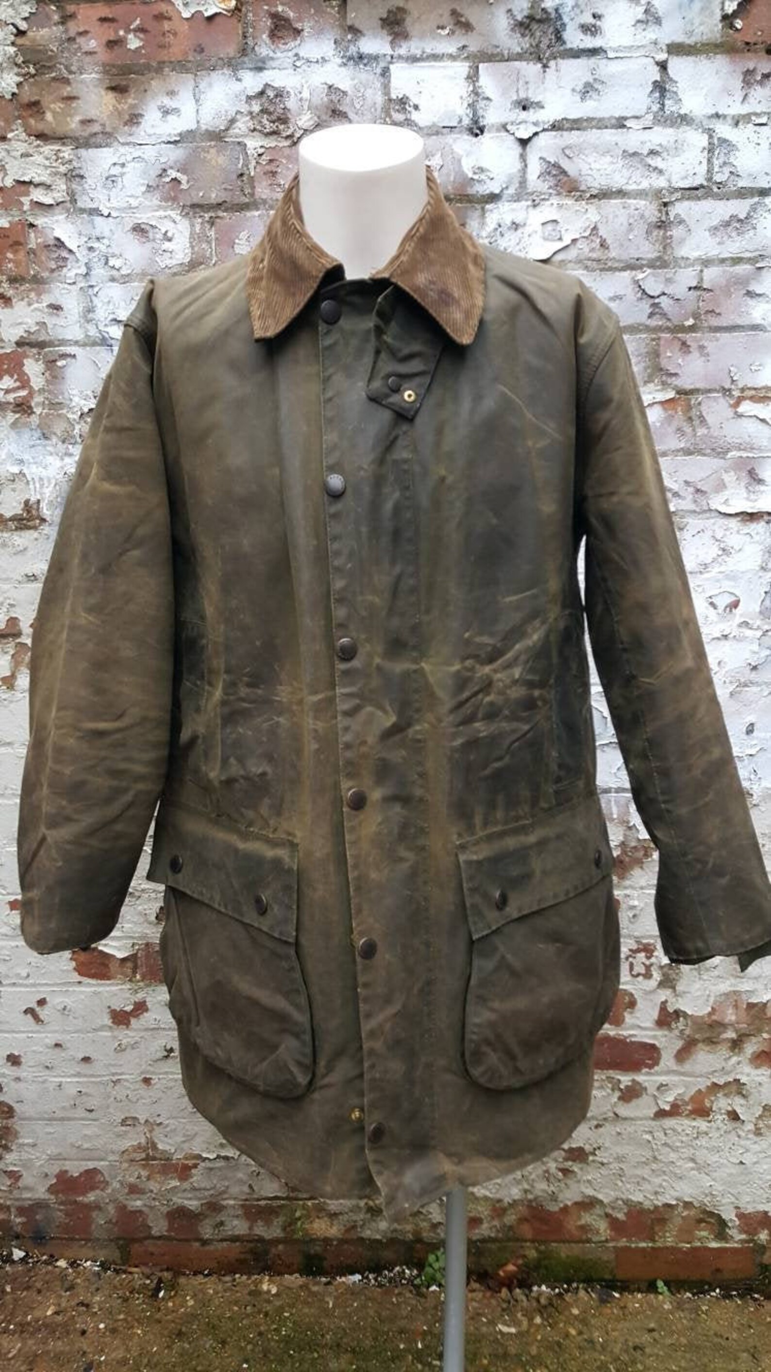 Vintage 1990s Barbour Northumbria Wax Cotton Jacket Green Size | Etsy