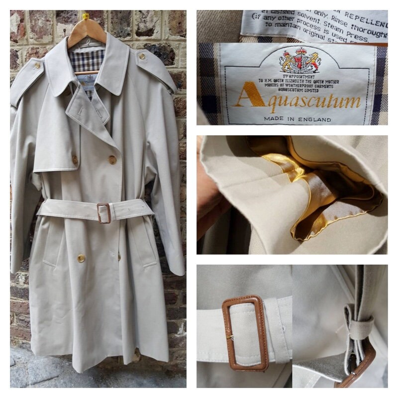 Gabardina aquascutum para hombre vintage hecha en Inglaterra | Etsy México