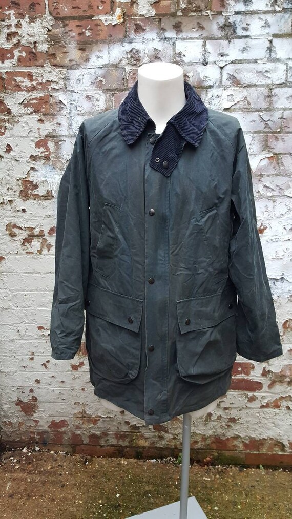 Vintage 1980s 1990s Burberry Wax Cotton Jacket Blue Size S - Etsy