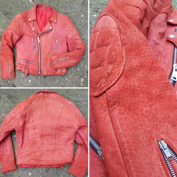 Vintage 1970s / 1980s leather motorcycle jacket re