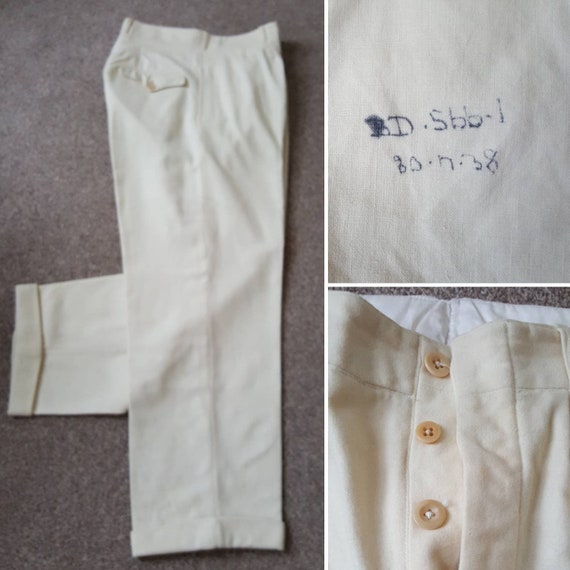Vintage 1930s wool flannel trousers slacks bags sp