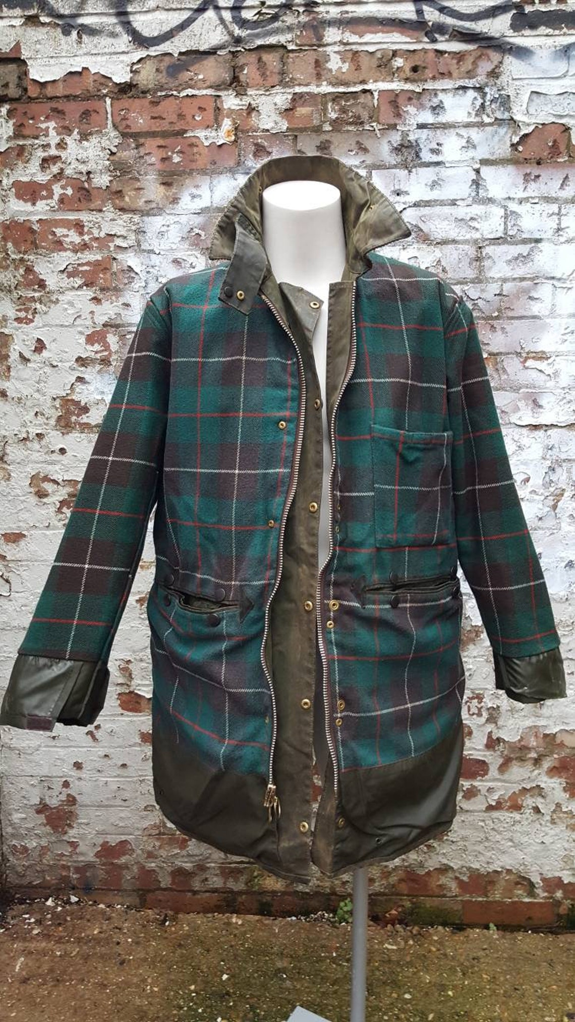 Vintage 1990s Barbour Northumbria Wax Cotton Jacket Green Size - Etsy
