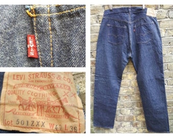 1950s Levis 501zxx Big E Indigo Denim Blue Jeans 32x32 Hidden | Etsy