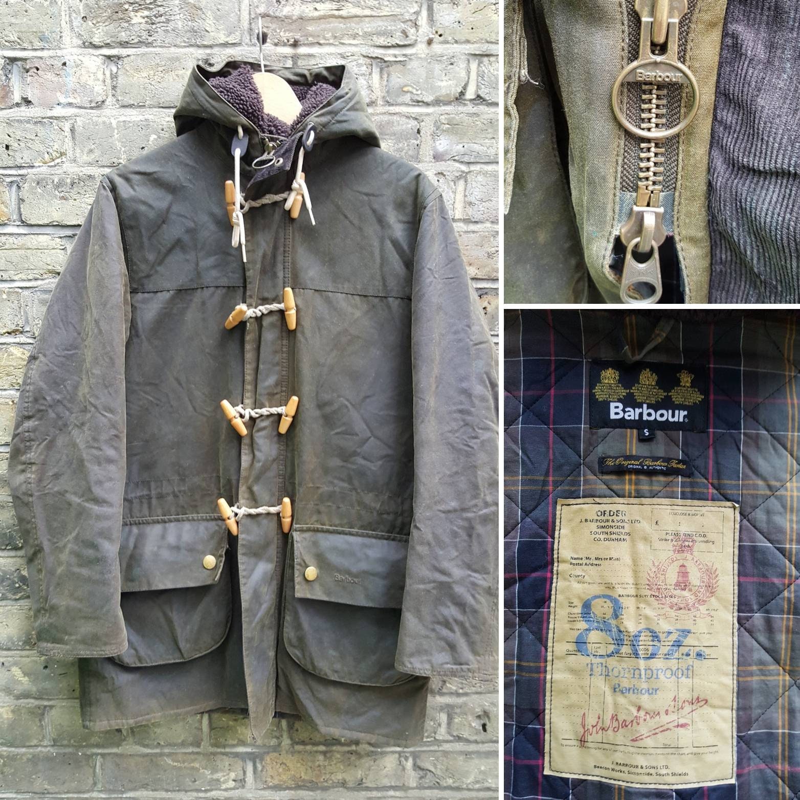 Barbour Wax Cotton Kirkham Duffle Coat 
