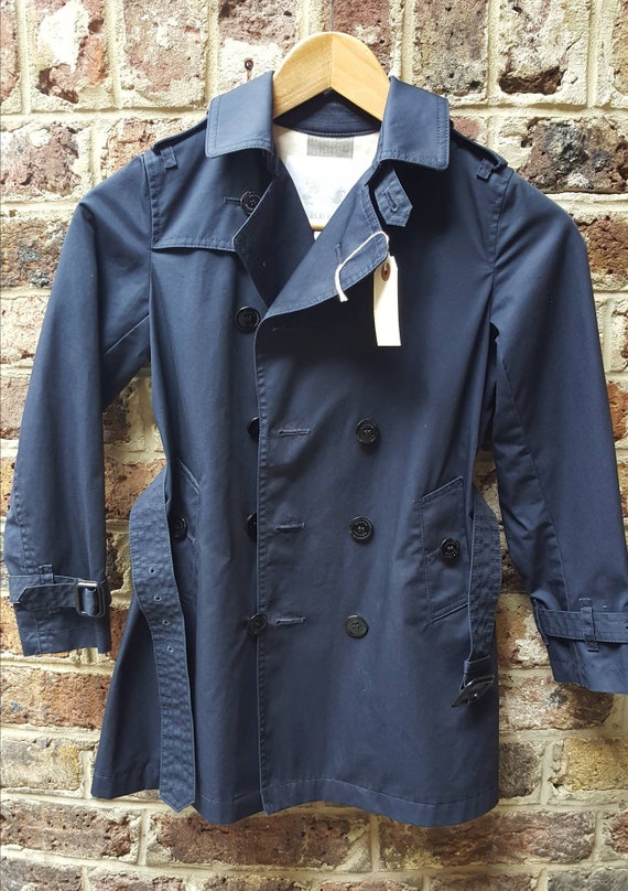 Child's Burberry trench coat navy blue belted age