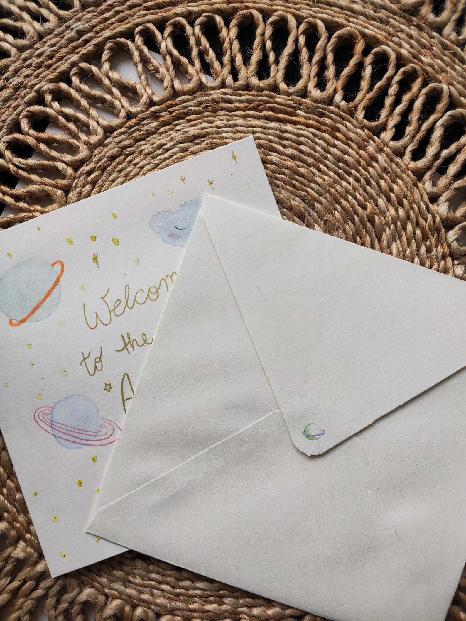 Tarjeta De Bienvenida Personalizable A Mano Para Beb s Etsy