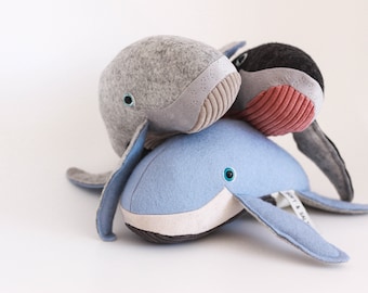 Mini Humpback Whale Plush Toy - Eco Friendly