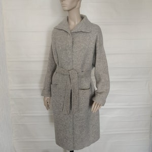 Grey wool duster coat top