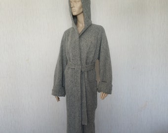 Comfy open front chunky knit boiled wool wrap plus size cardigan Loose kimono jacket Minimalist long cocoon robe coat