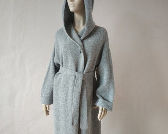Open front chunky knit wool wrap cardigan Loose kimono jacket Minimalist winter cloak