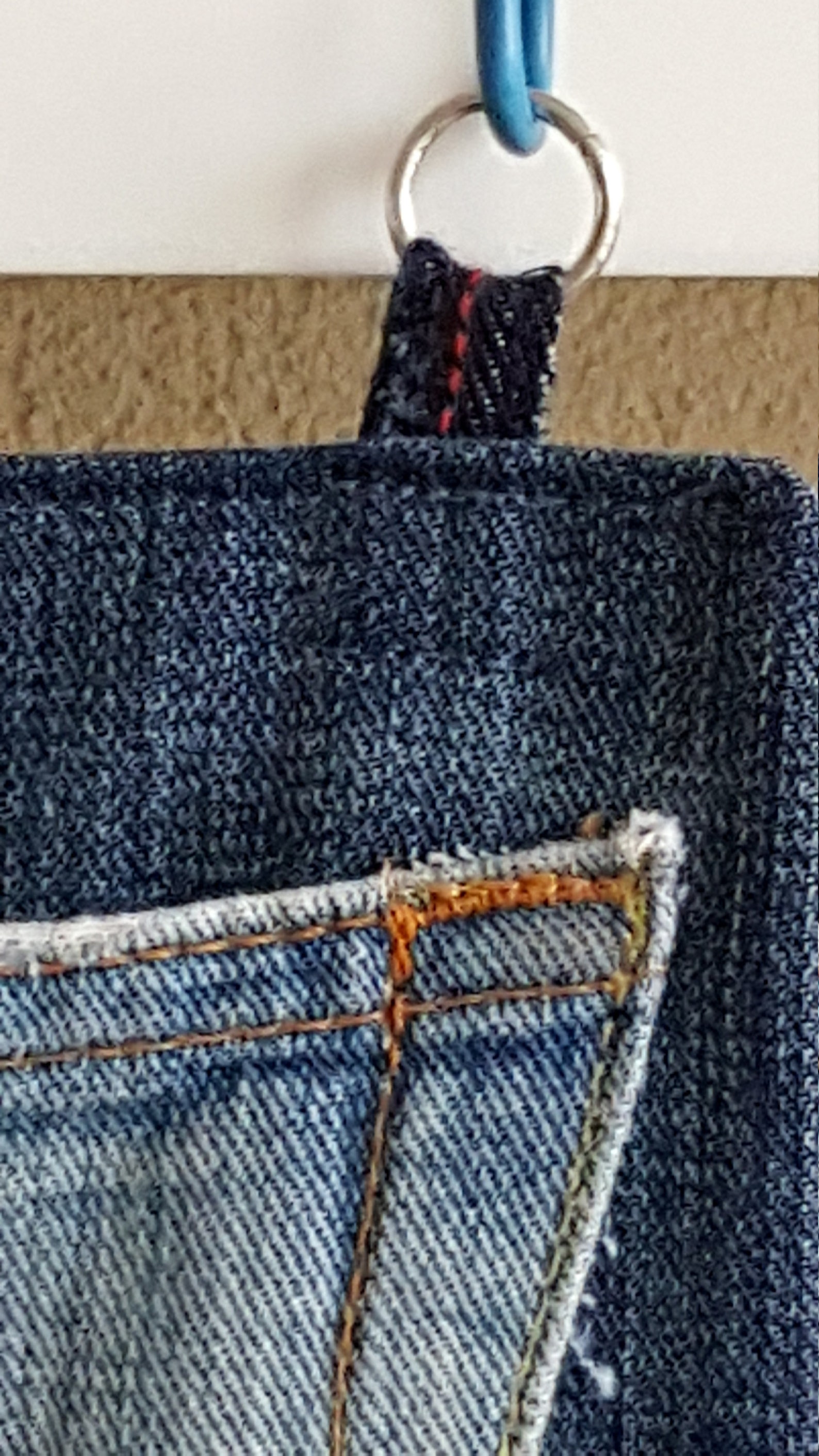 Jeans wall hanger made from recycled jeans. Use it as a | Etsy