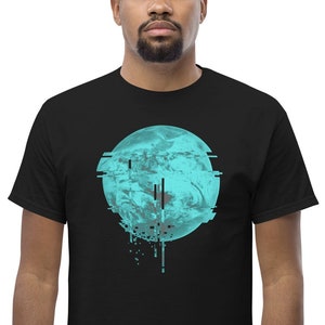 Cyberpunk Planet Shirt for Hacker, Vaporwave Aesthetic, Glitch Art Clothing