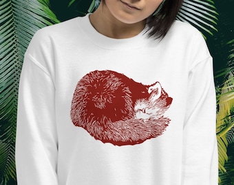 Rode Panda trui, schattige dieren Crewneck, Y2K Panda cadeaus voor meisjes, schattige sweatshirts, Wildlife kleding voor Panda Lover