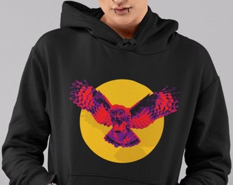Owl Grunge Hoodie, Witchy Goth Sweater, Alternative Goth Clothing