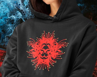 Spider Lily Hoodie, Botanical Goth Sweatshirt, Floral Pullover