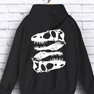 Prehistoric Skull Hoodie, Gothic Clothing, Edgy Grunge Sweatshirt