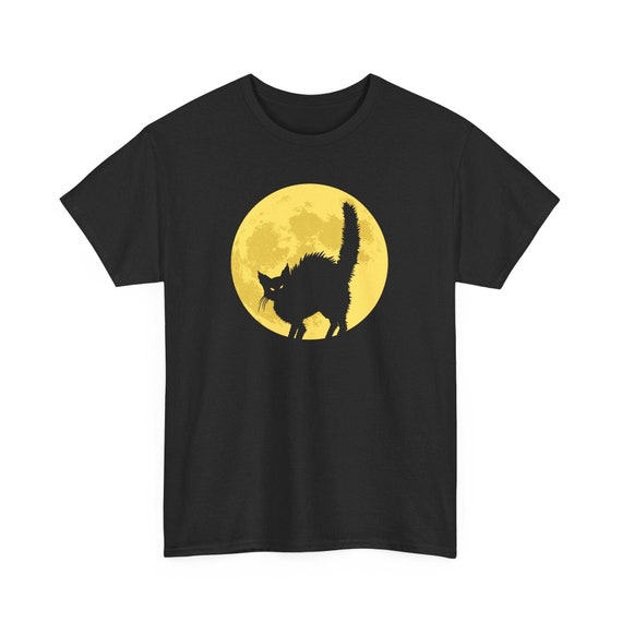 Spooky Moon Cat Shirt, Funny Witch T-Shirt for Halloween