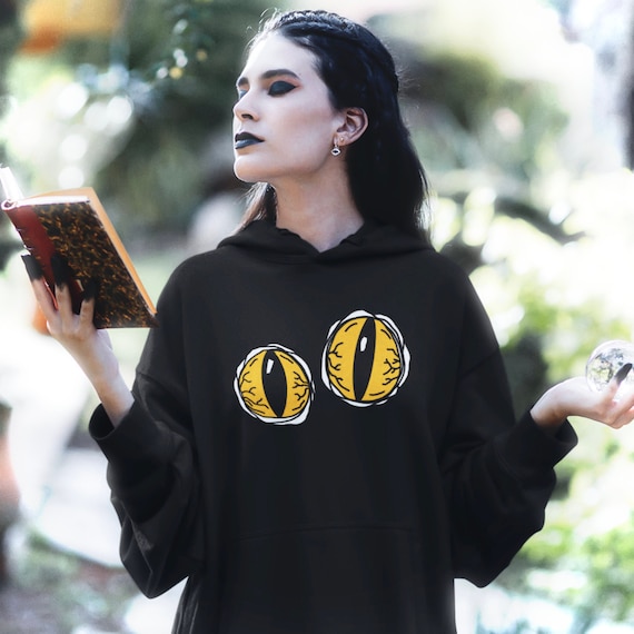 Evil Eyes Weirdcore Hoodie, Alternative Clothing, Witchy Goth Sweater,  Goblincore Clothes, Weird Hoodie, Plus Size Goth Gifts Women 