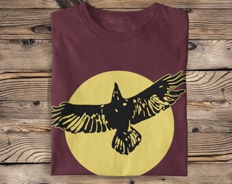Raven Moon T-Shirt, Gothic Bird Tee