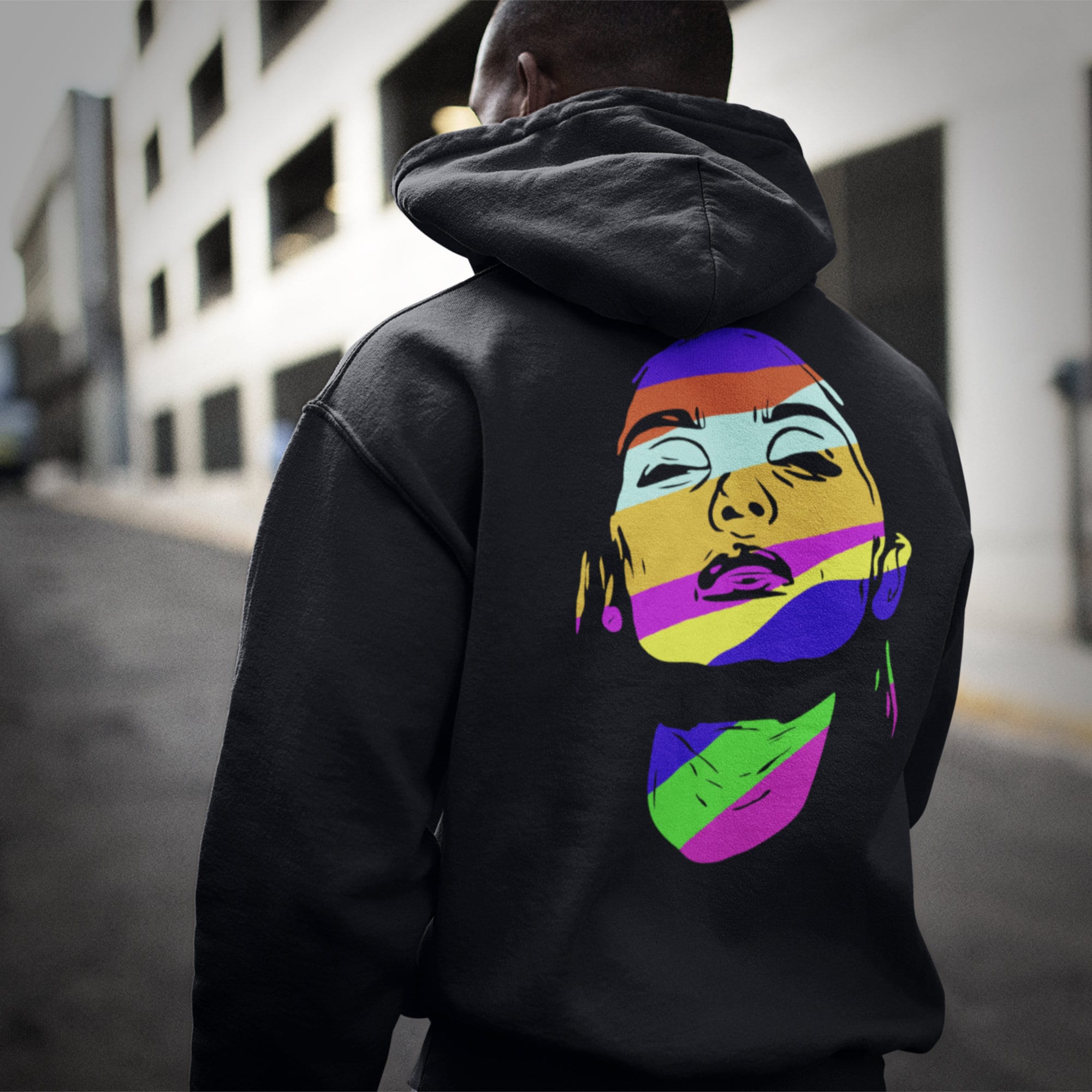 Colorful Woman Face Hoodie Woman Portrait Art Fashion - Etsy