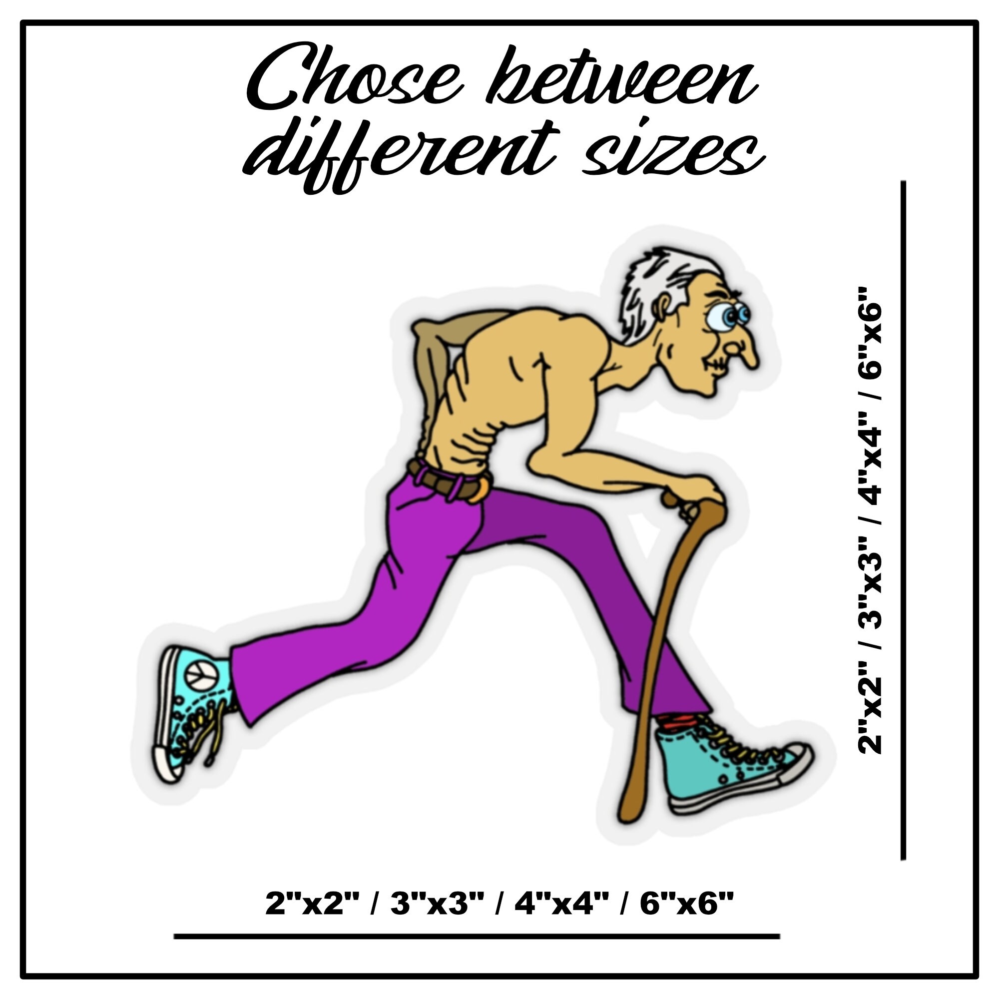 Funny Old Man Running Sticker Fun Gifts for Runners Running Etsy