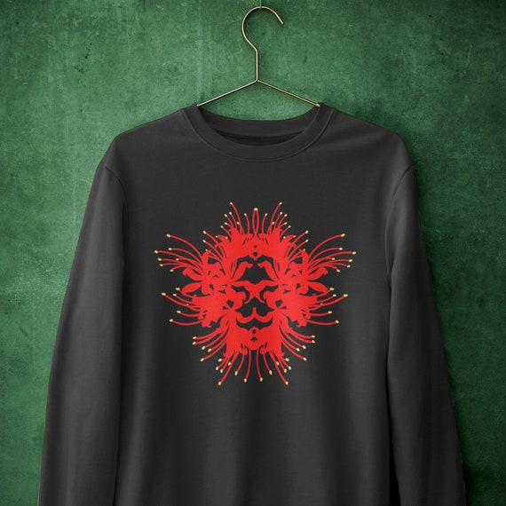 Red Spider Lily Goth Sweatshirt, Grunge Clothing, Gothic Gifts for