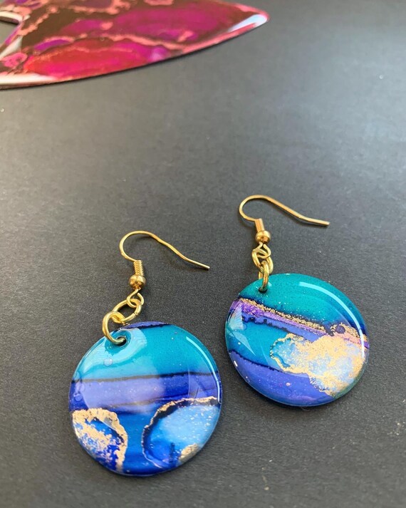 Alcohol ink resin on sale earrings