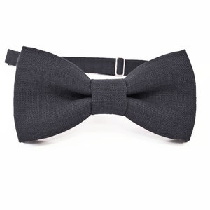 Dark Grey Linen Bow Tie / Dark Gray Linen Bowtie / Dark Grey Linen Pocket Square / Dark Gray Linen Accessories / Dark Grey Linen BowTie