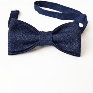 Blue Melange Linen Bow Tie / Blue Melange Suspenders / Blue Melange Pocket Square / Blue Melange Cufflinks / Wedding Linen Accessories