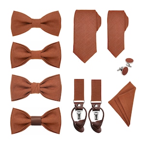 Wedding Accessories: Various Styles Bow ties / Skinny, Slim, Regular Neckties / Suspenders X type, Braces Y type/ Burnt orange and other