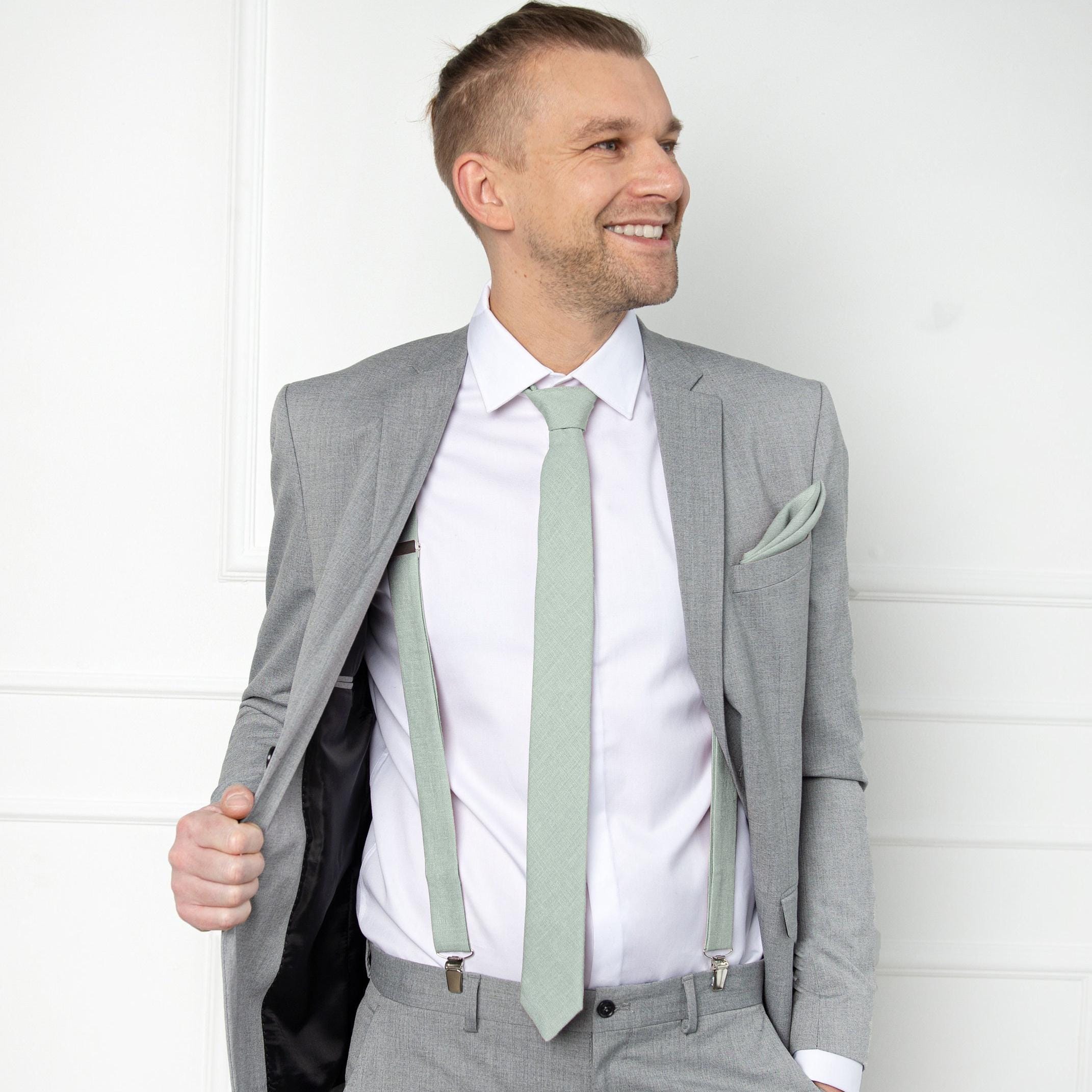 Grey Tux With Sage Green Tie Sage Green Linen Tie Canada