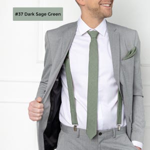 Sage Green Skinny Tie / Sage Green Skinny NeckTie / Sage Green Skinny Wedding Tie / Linen Necktie / Sage Green Cufflinks