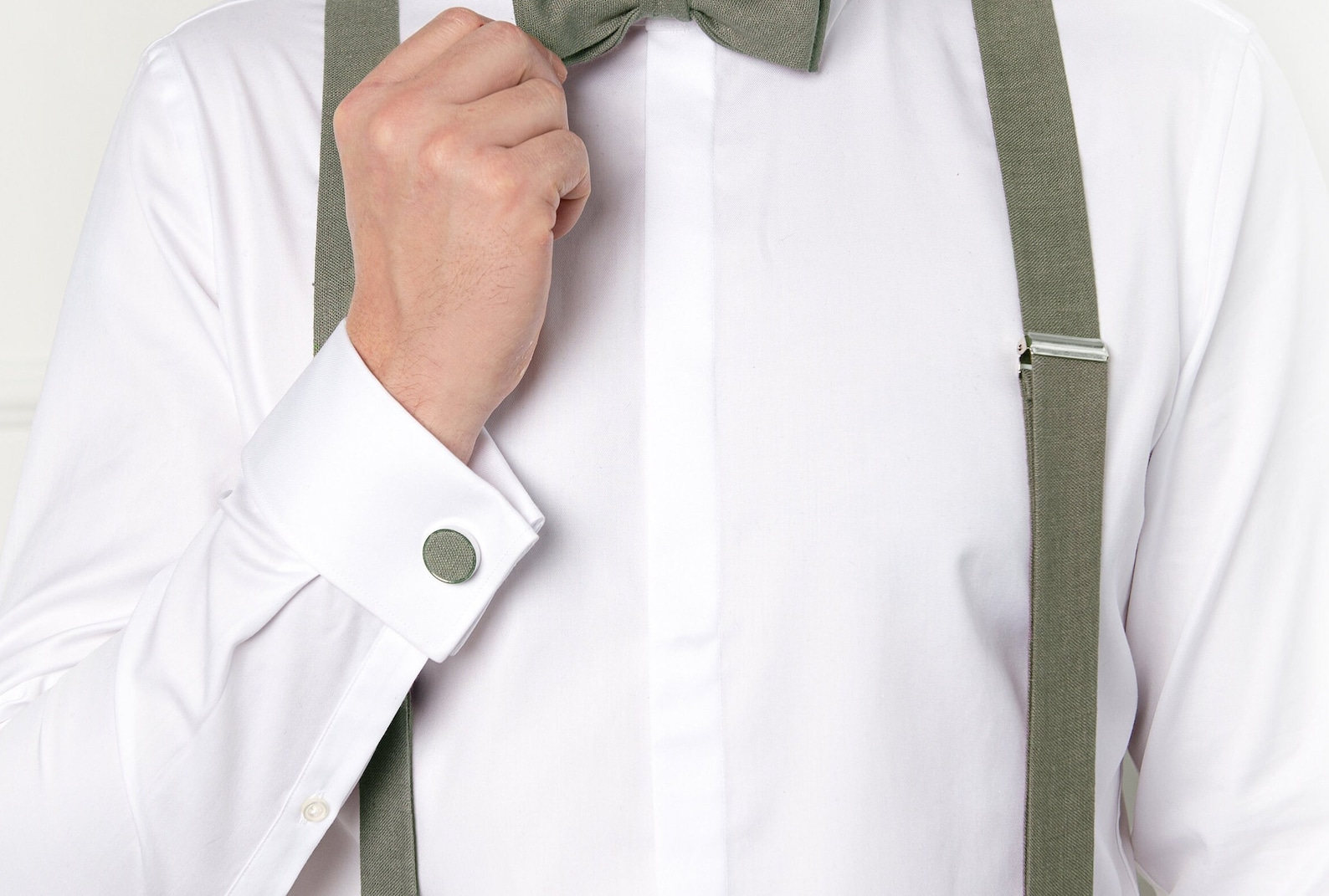 Sage Green Suspenders / Sage Green Braces / Sage Green Linen Etsy