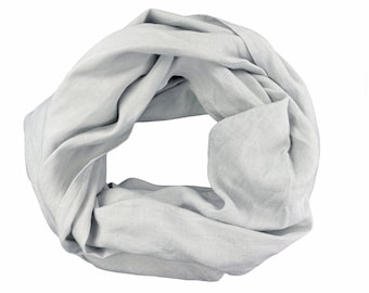 Light grey linen scarf, Light grey shawl, Large women scarf, Oversize men scarf, Natural linen scarf, Linen scarf gift, Linen shawl